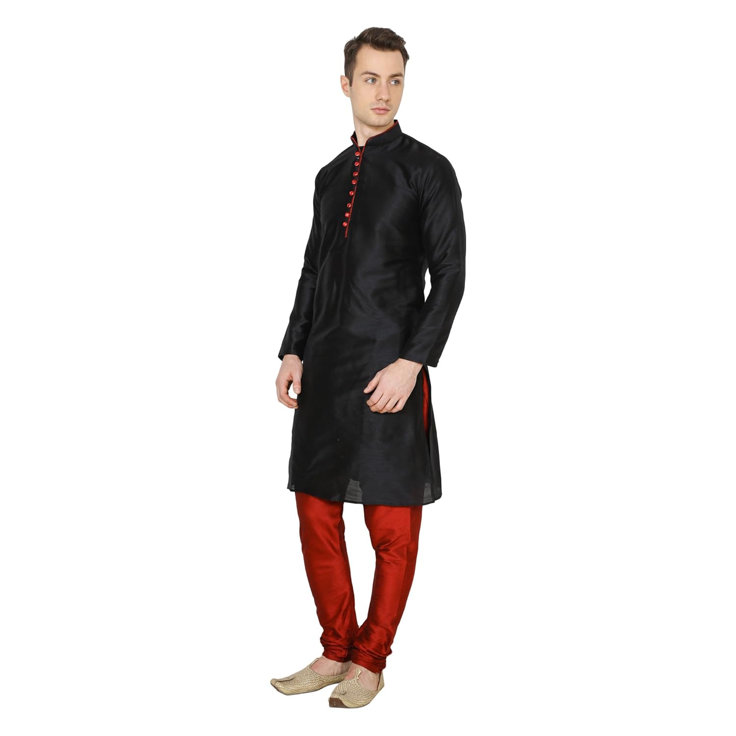 royal kurta men's kurta pyjama set black_36