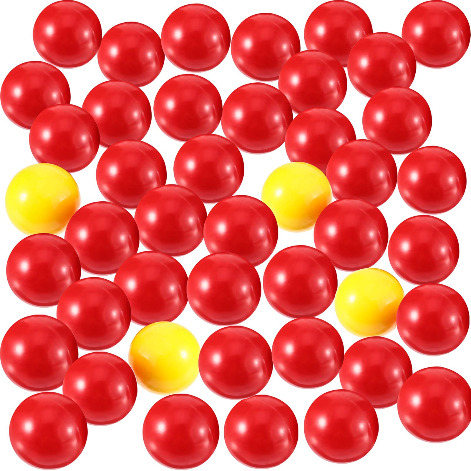 Gejoy 42 Pieces Game Replacement Marbles 2 Sets Game Replacement Balls Compatible with Hungry Hungry Hippos, 38 Red and 4 Yellow