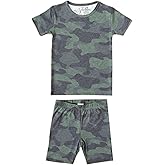 Copper Pearl Two Piece Short Sleeve Toddler Pajamas PJ Sets for Boys and Girls - Adorable Pattern Summer Pajamas Shorts to Keep Cool While Sleeping, Size 12 Months to 5T - Hunter
