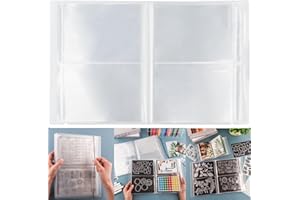 CYFUN DESIGN Clear Stamps Storage Embossing Folder Storage Large Photo Storage Album Seal Bags Storage Keeper Cards Folder Storage Bag for DIY Scrapbooking Arts Crafts Collecting Bags 20pages 80 pockets