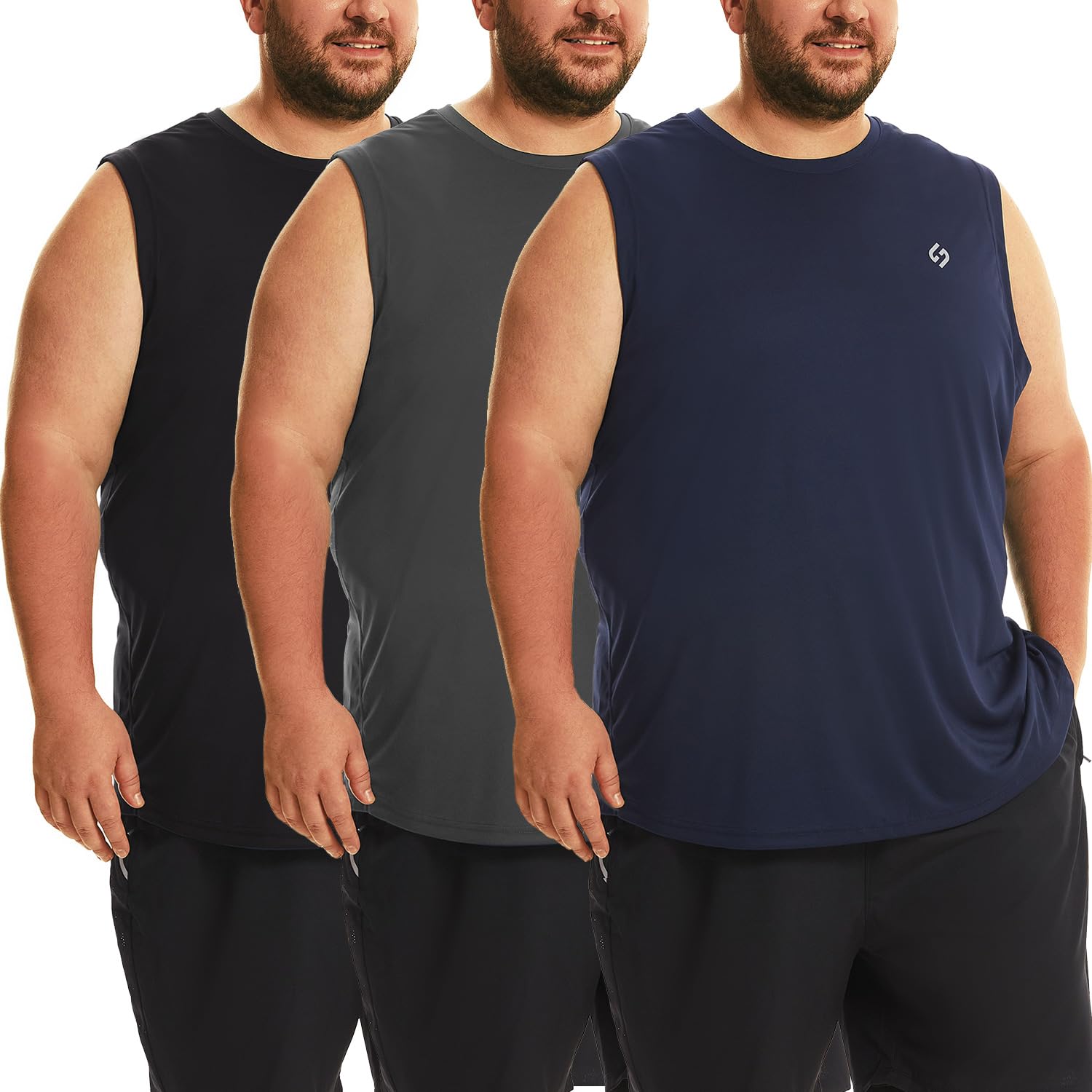 Photo 1 of (missing one) HOdo 3 Pack Big and Tall Mens Tank Tops Moisture Wicking Undershirt