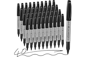 Affisure Permanent markers, 40 packs permanent markers bulk, quick drying in one second, smooth, not easy to erase, durable, can be marked on glass, tiles and cloth, office supplies,Gray shell