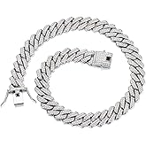 UILZ Mens Cuban Link Chain 18k Gold Silver Miami Cuban Necklace Cuban Chain 18/20/24inch Bling Diamond Iced Out Hip Hop Jewelry for Women