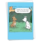 NobleWorks - Funny Anniversary Card with Envelope - Cartoon Marriage Humor, Spouse Notecard for Anniversary - Half Hear C7250ANG