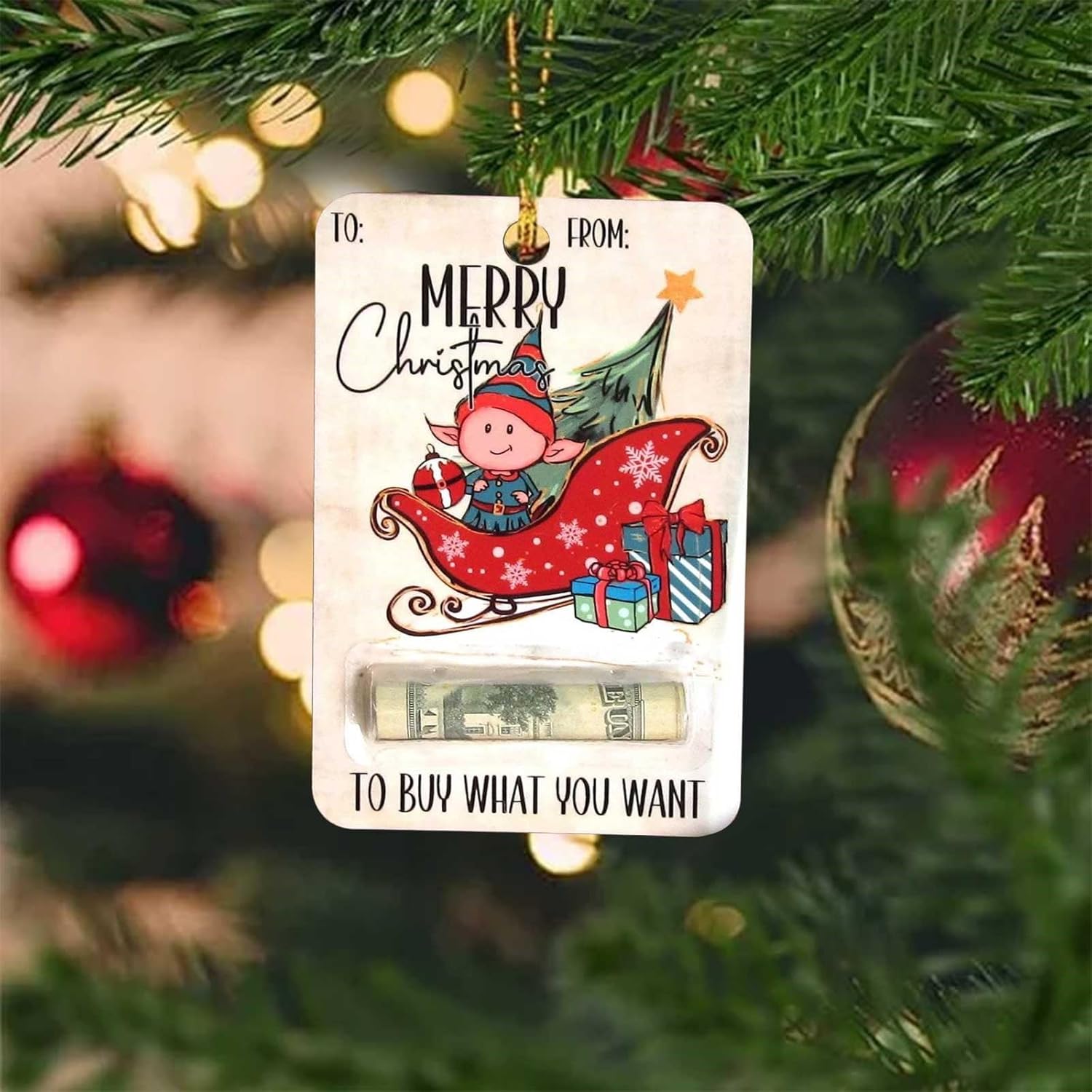 Tree Stands - Classic Santa Cash Holder Pendant Christmas Handmade Santa Money Holder 1PC Wooden Christmas Tree Cash Hanging Ornament Xmas Gift for Boys and Girls