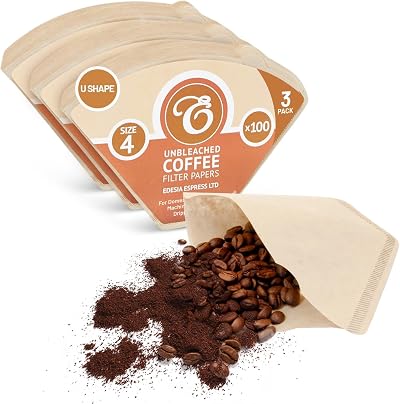 Edesia Espress 300 Size 4 Unbleached Coffee Filter Papers (3x100)