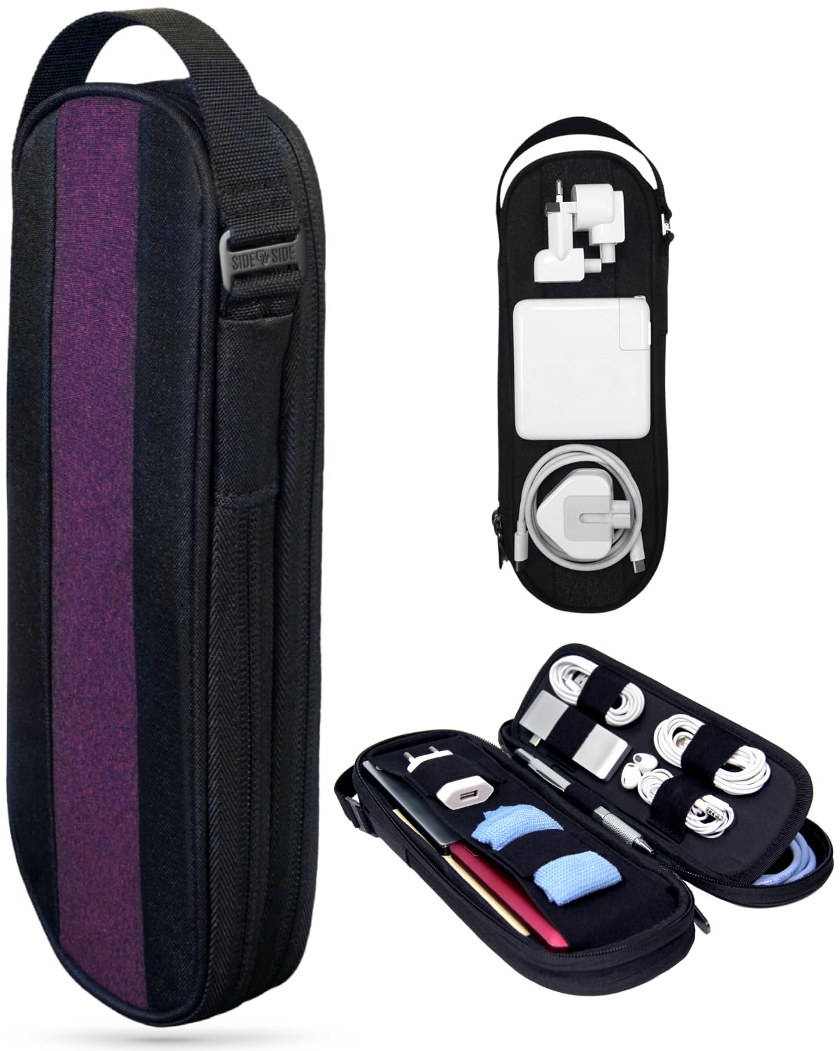 Electronics Travel Organizer for Charger & Laptop Accessories | Small Cable Bag Organiser for Tech Gadgets & Travel Essentials | Tech Pouch & Power Bank Case for Camera Accessories (Bordeaux)