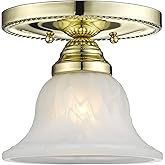 Livex Lighting 1530-02 Edgemont 1-Light Ceiling Mount, Polished Brass