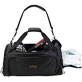 Gold BJJ Jiu Jitsu Duffle Bag - Waterproof Pocket for Sweaty Gi, Rashguard, or Shoes - The Perfect Duffel Bag for Martial Arts Gear, Boxing, MMA, and More
