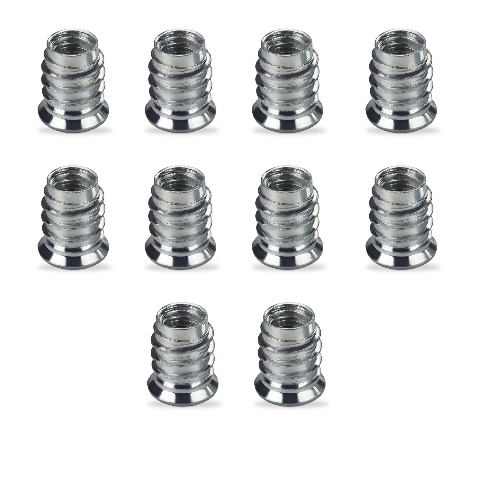 10 x PRO Screw-in Sleeve M10 x 20 mm in Galvanized Steel with Hexagon Socket Screwed Insert Threaded Nuts Screw-in