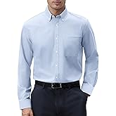 Lusead Mens Oxford Shirts Long Sleeve Button Down Shirt Regular Fit Business Casual Dress Shirts