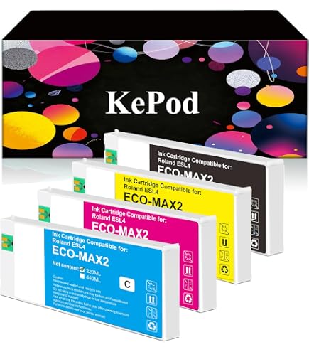 Amazon.com: Roland ECO-COL MAX2 ESL4-4CY Ink 440ml - Cyan : Office