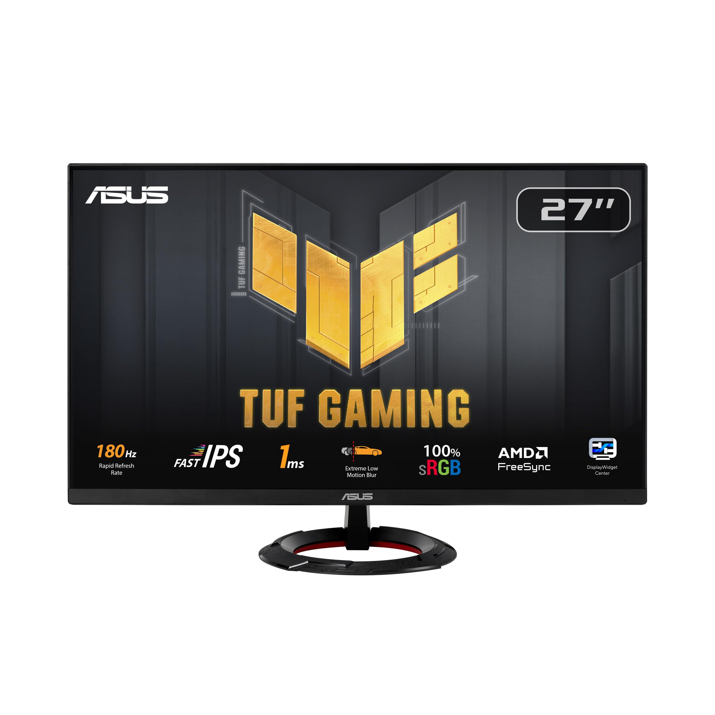 ASUS TUF Gaming VG279Q3R – 27-Zoll-Full-HD-Monitor - 180 Hz, 1 ms, G-Sync, FreeSync, Adaptive Sync, ELMB, GameFast Input, n. höhenverst. - Fast-IPS-Panel, 1920 x 1080, DisplayPort, HDMI, Lautsprecher