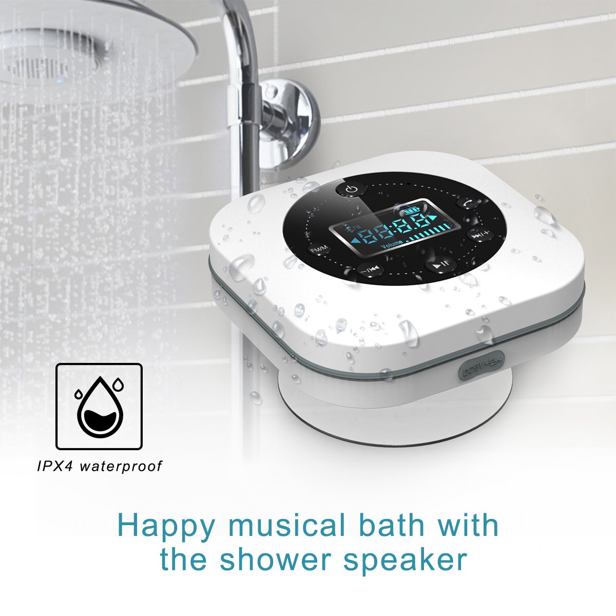 built in shower speakers