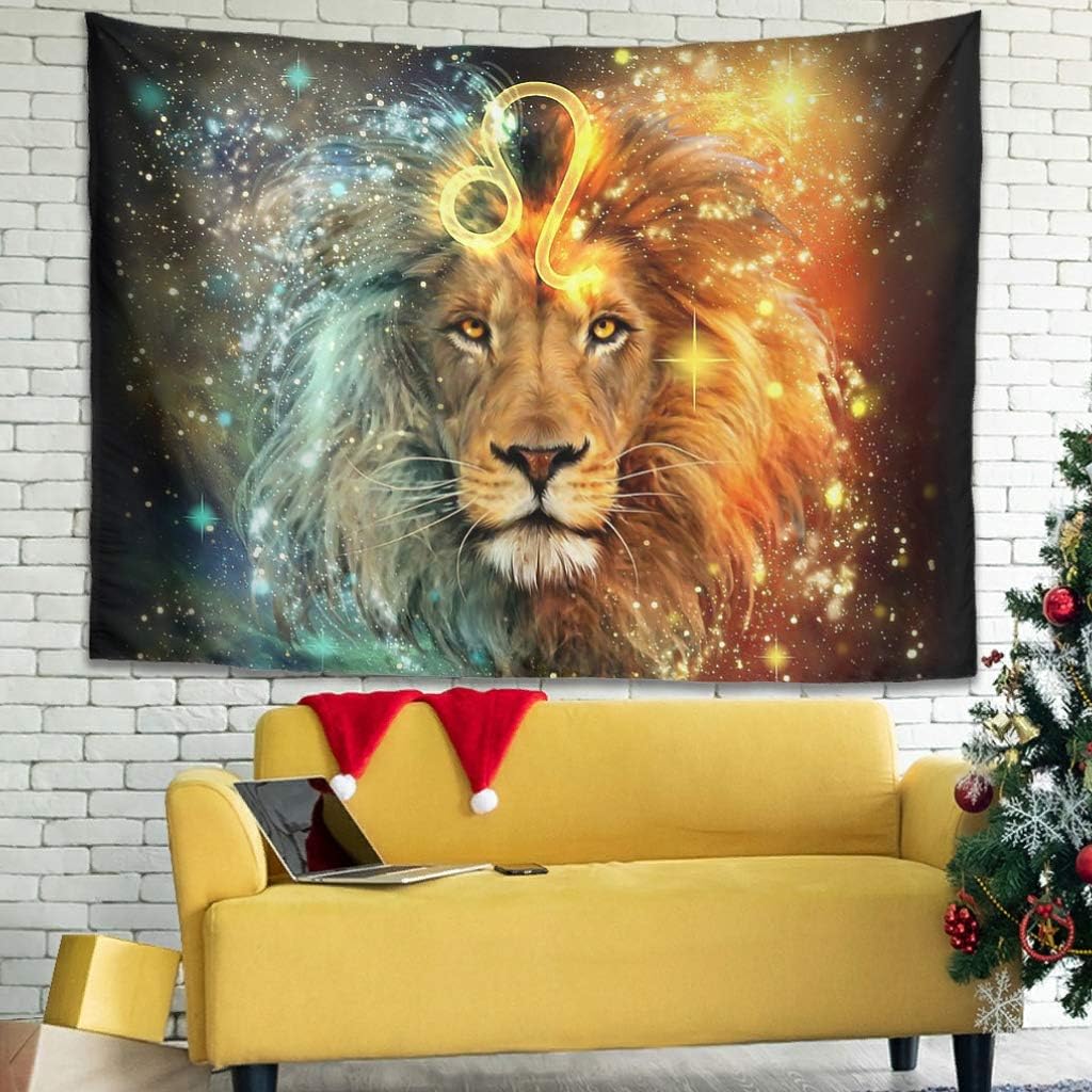Hothotvery Fantasy Leo Lion Tapestry Printed Hanging Durable Tapestry