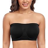DotVol Women's Underwire Bralette Non Padded Bandeau Tube Top Multiway Bra