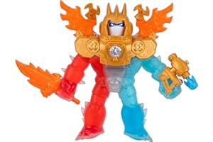 Heroes of Goo Jit Zu Goo-Tron Supreme Combines The Power of Blazagon, Pantaro & Thrash in 1 Ultimate Hero, with 3 Different Goo Fillings, 35+ Phrases & Lights, Face Swap & Triple Attack Feature