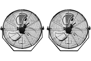 InfiniPower 18 Inch Industrial Wall Mount 3 Speed Commercial Ventilation Metal Fan for Warehouse, Greenhouse, Workshop, Patio, Factory and Basement, Black