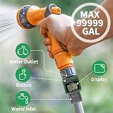 Geevon Garden Hose Water Flow Meter - Brass Inlet, IPX6 Waterproof view 2