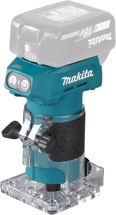 Makita DRT52Z 18V Li-ion LXT Brushless Router Trimmer 0-42mm Plunge 1/4 in Chuck