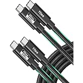 Fitee USB4 Cable for Thunderbolt 4 Cable [2 Pack 3FT], 40Gbps USB C Data Transfer Cable [8K/6K/5K@60Hz 4K@144Hz], PD3.1 240W 