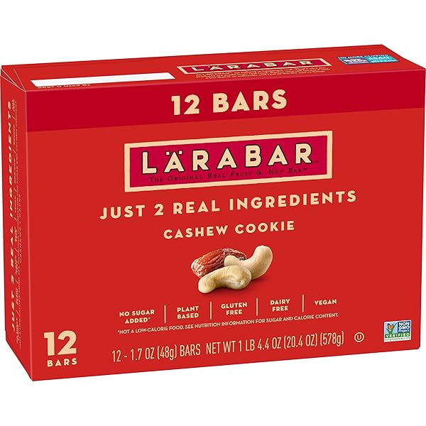 LARABAR CASHEW COOKIE, FRUIT AND NUT BARS, GLUTEN...