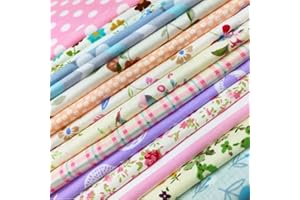 flic-flac Quilting Fabric Squares 100% Cotton Precut Quilt Sewing Floral Fabrics for Craft DIY (12 x 12 inches, 30pcs)