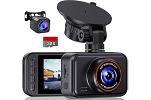 Dash Cam Front and Rear Camera, 1440P+1080P QHD Dual Channel Dashcam for Cars, Mini Car Camera, 2 inch IPS Screen, 32GB Card 