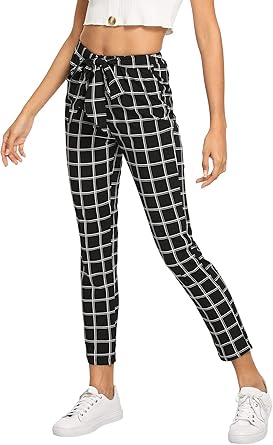 Amazon Com Makemechic Pantalones De Mujer Con Rayas Y Piernas