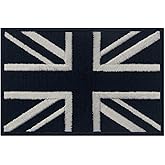 Custom Name British Flag Patch, Personalised Tactical Patch, Black & White UK Flag Embroidered Appliques, Union Jack Patches - Sew In / 5.2x6 Cm - Foto 2