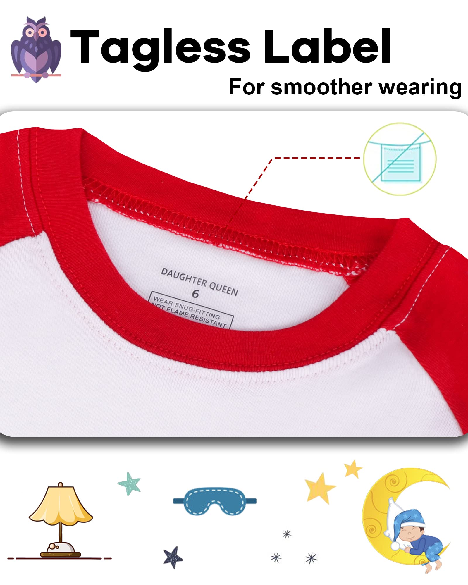 DAUGHTER QUEEN Boys Pajamas 4 Pieces Short Set 100% Cotton Sleepwear Size 18 Months-12 Years
