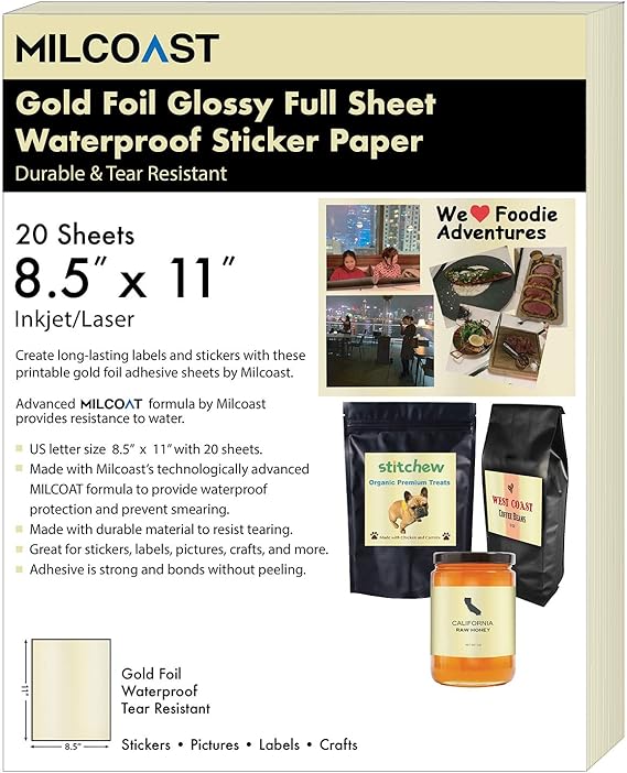 milcoast waterproof sticker paper