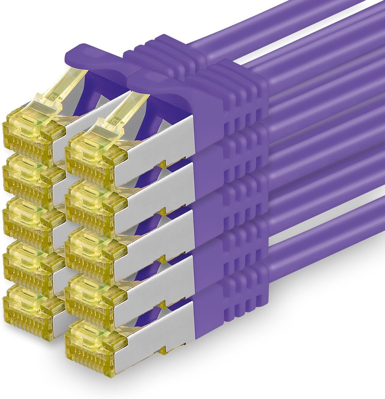 Cat.7 Patch Cable Set, S/FTP (PiMF) Ethernet LAN Network Cables, 10 Gigabits/10000 Mbps, High Speed
