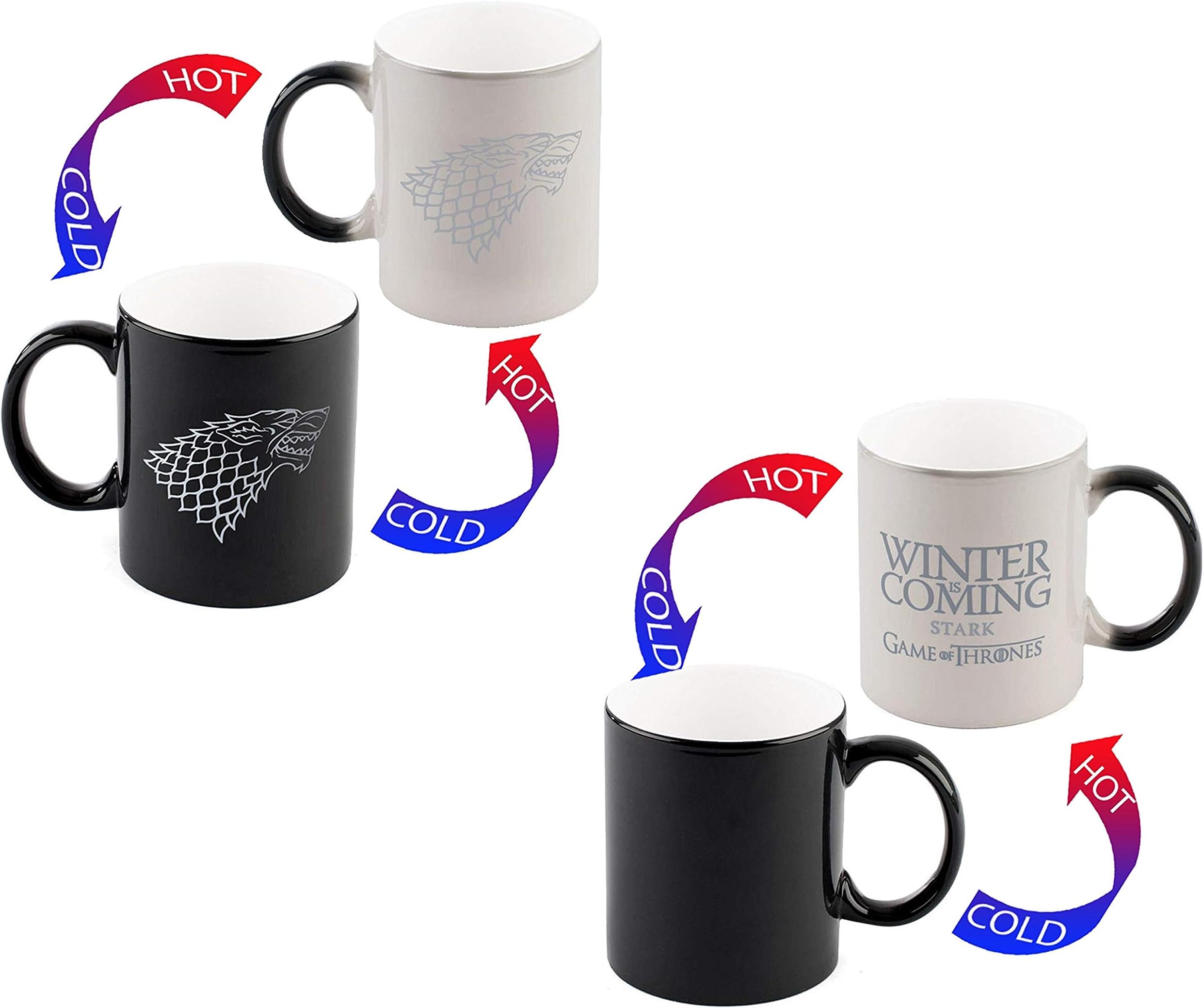 Game Of Thrones Mug - Color Changing 11oz Premium Mug Gift - Winter is Coming - Stark - by Fast and Produce