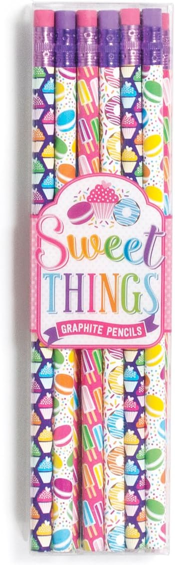 Ooly Sketching and Writing No. 2 Graphite Pencil Set - Sweet Things - 12 Pencils with Erasers