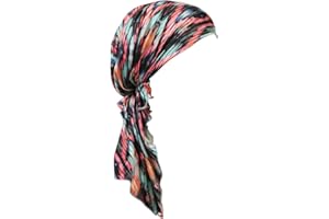DANCMOLLY Summer Chemo Scarf Lightweight Silky Beanie Ruffle Cap Cancer Headwear for Womens