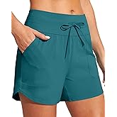IUGA Womens 5" Swim Board Shorts Stretchy High Waisted Beach Shorts for Women Quick Dry UPF 50+ Swimsuit Bottoms with Liner