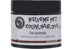 WELYEME Dog Hair Dye Brown, Permanent Pet Hair Dye, Professional Dog Safe Hair Dye, Bright Color for Dogs and Horses