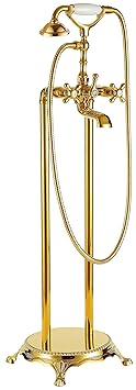 Standarmatur freistehend Wannenarmatur rund Armatur 1414 Gold