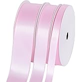 YAMA Light Pink Double Faced Satin Ribbon Baby Pink Ribbon for Crafts Gift Wrapping Flower Bouquet Hair Bows Baby Shower, Total 30 Yards