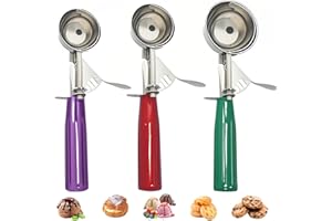 Ice Cream Scoop with Trigger,3 PCS Cookie Scoops, Ice Cream Scoop, Dishers Scoops, Cupcake Scoop for Portion Control, Scoop C