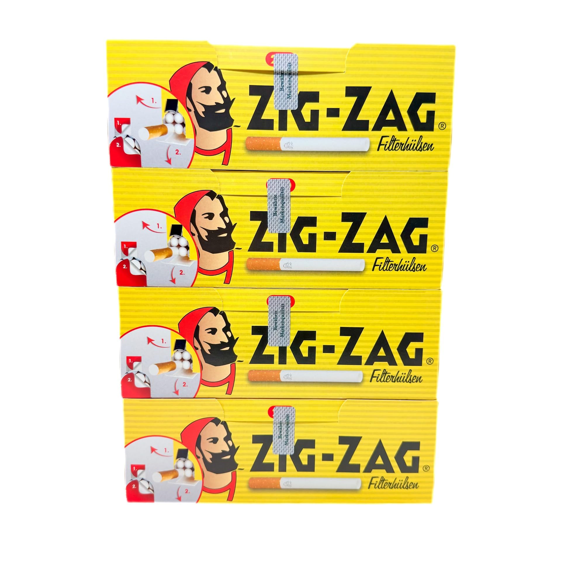 4x 250 Zig-Zag Cigarette Filter Tubes