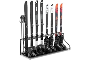 YSJWAER Ski Storage Rack-Holder Garage - Freestanding Ski Equipment Organizer Ski Boot Snowboard Rack Stand Snow Gear Storage