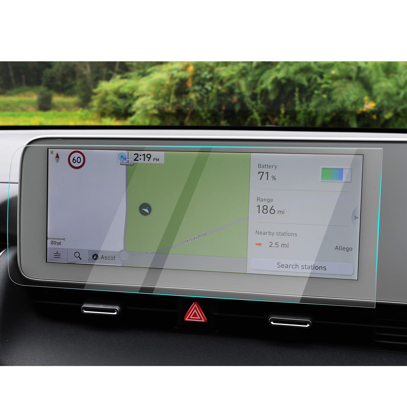 YEE PIN Ioniq 5 Screen Protector Compatible with Hyundai Ioniq 5 2022+ Instruments Protective Film GPS Navi Film 9H Tempered Glass Protection Scratch-Resistant