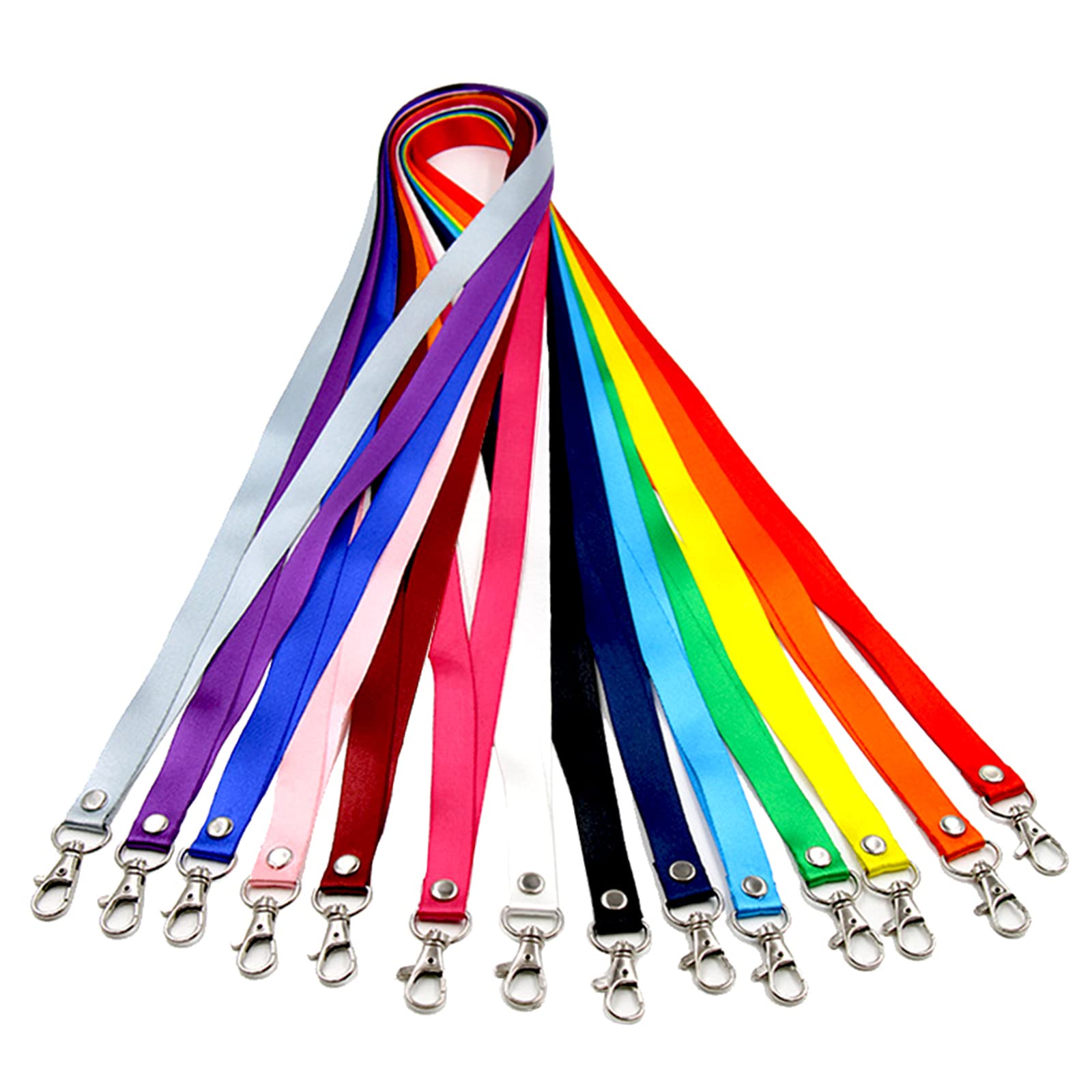 yeemeen Lanyard, 14 PCS Badge Holder Neck Strap, Multicolour, Personalised ID Card Holder, Safety Break Away, Metal Clip, Durable Convenient