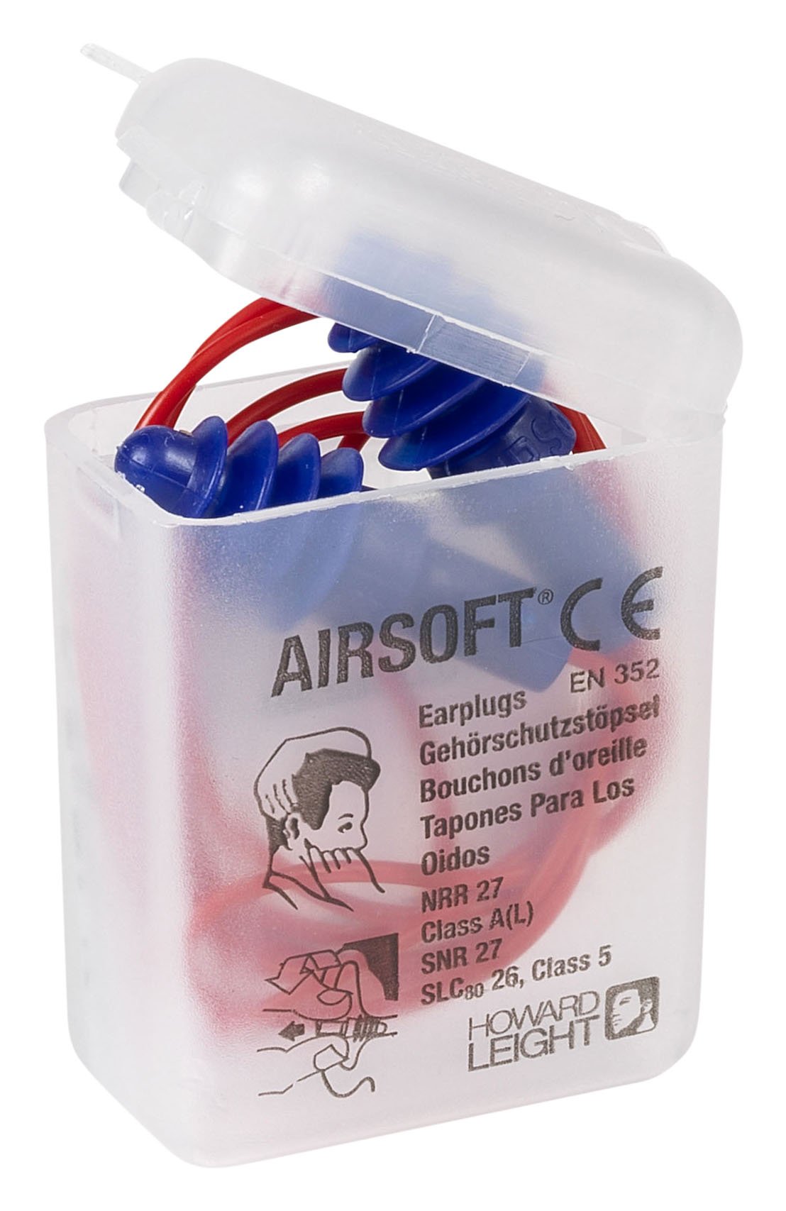 Honeywell 1030612 Howard Leight PVC AirSoft Multi-Use Corded Earplugs in Individual Boxes (pack of 50 pairs)