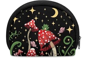 ZOUTAIRONG Butterfly Mushroom Womens Coin Purse Girly Wallet Change Purse Travel Storage Bag Small Makeup Clutch Pouch Moon Night Star Frog Organizer Bag Pack Zipper