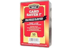 Cardboard Gold Card Saver 1 - 50 Count - Semi Rigid Card Holder, Trading Card Protectors - PSA-Approved Cardsaver for Baseball, Trading, Sports Cards - Card Sleeves, Binder, & Storage Box Compatible