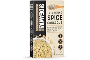 Sideaway Foods All Natural Couscous, Everything Spice Blend, Quick & Convenient, Moroccan-Style, Ready in 5 Min, Pantry Item, Higher Protein Than Rice, Easy Side Dish, 5oz (6 pack)