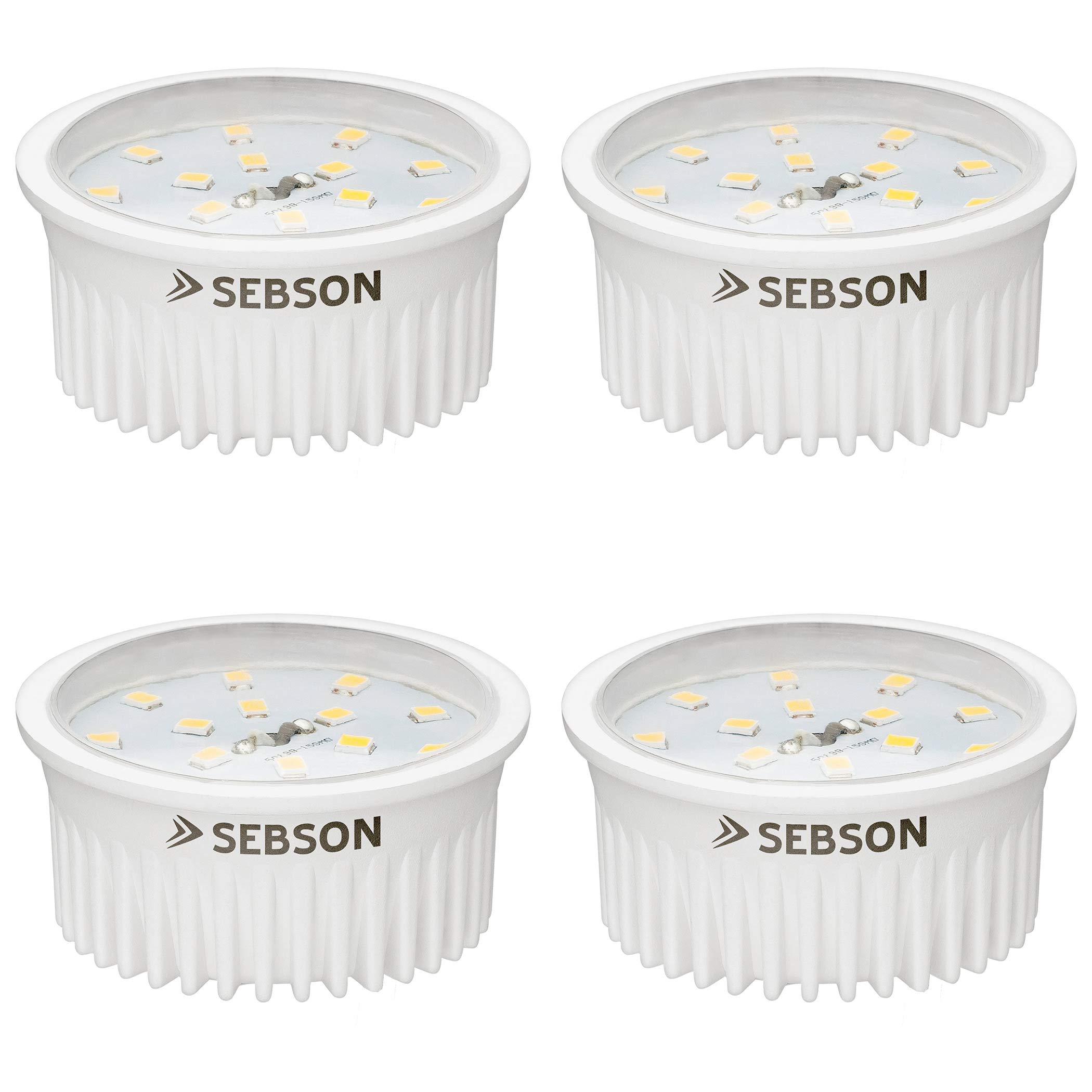 SEBSON LED Spot Lights Ceiling Warm White 3000K - 4 Pack - Recessed Downlight LED Module - Replaces GU10 MR16 - Ultra Flat ø50x26mm 5W 400lm 230V Bulb Lights